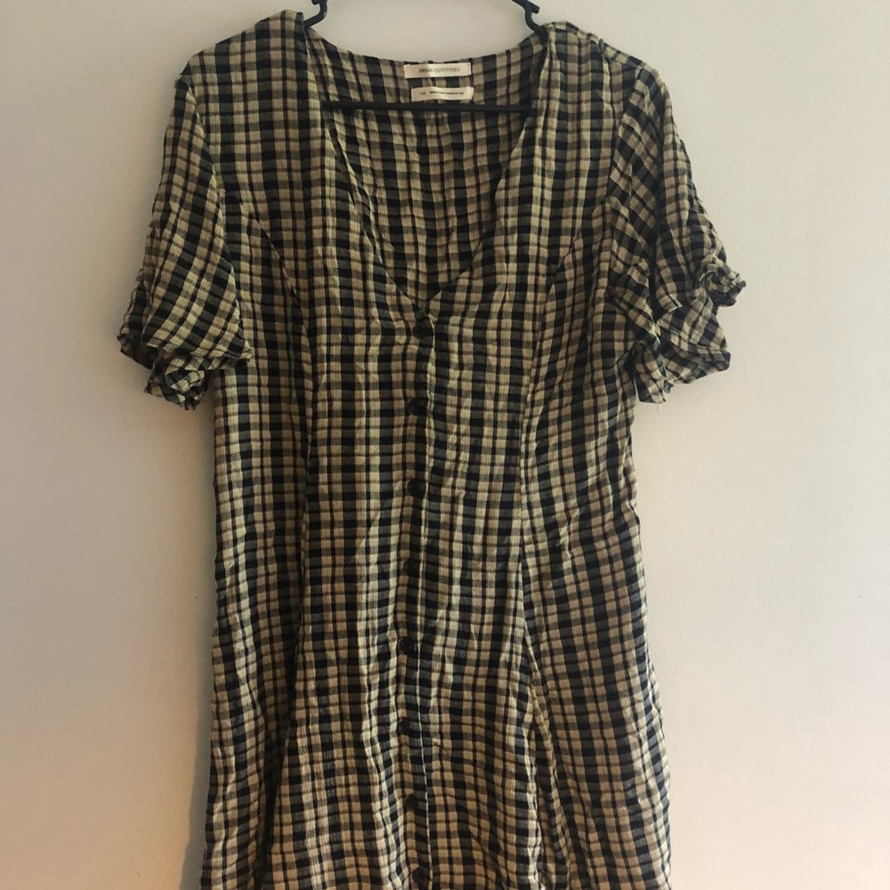 Urban Outfitters Plaid Button-Through Day Dress